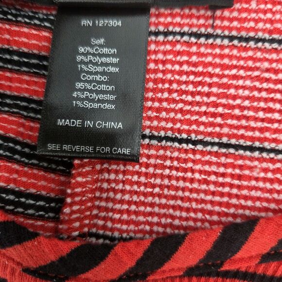 Ali Miles Mixed Stripe Print Tunic Blouse Top Womens Size XL Boho Patchwork - Picture 7 of 9